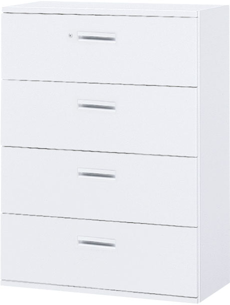 内田洋行 ハイパーストレージ スタンダードタイプ ラテラルキャビネット(一括施錠) HS LA4-12(C) 4段 W900×D450×H1200