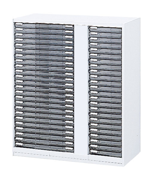 内田洋行 ハイパーストレージ スタンダードタイプ スモークトレーキャビネット A4浅タテ24個 A3浅ヨコ24個  HS TCA-10/A4A3(C) W900×D450×H1050