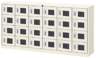 内田洋行 シューズロッカー 6列4段24人用 鍵なし・中棚板なし W1755×D380×H880mm