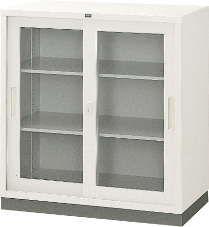 内田洋行 引違い書庫 3×3型ガラス戸 JIS3号 棚板2