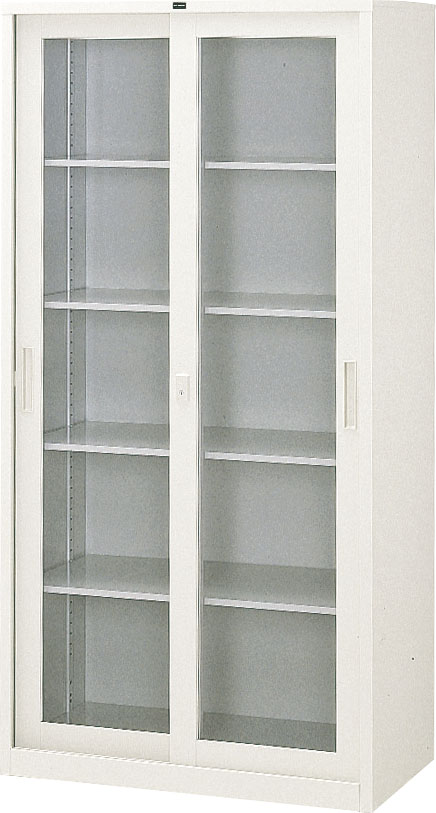 書庫 内田洋行 鍵×1付き 扉付き 引き戸 幅88cm オフィス スチール 書棚 引違い書庫3号 ガラス戸 UCHIDA 札幌 西野店 内田洋行 引違い書庫 3×6型 ガラス戸 JIS1号 棚板4