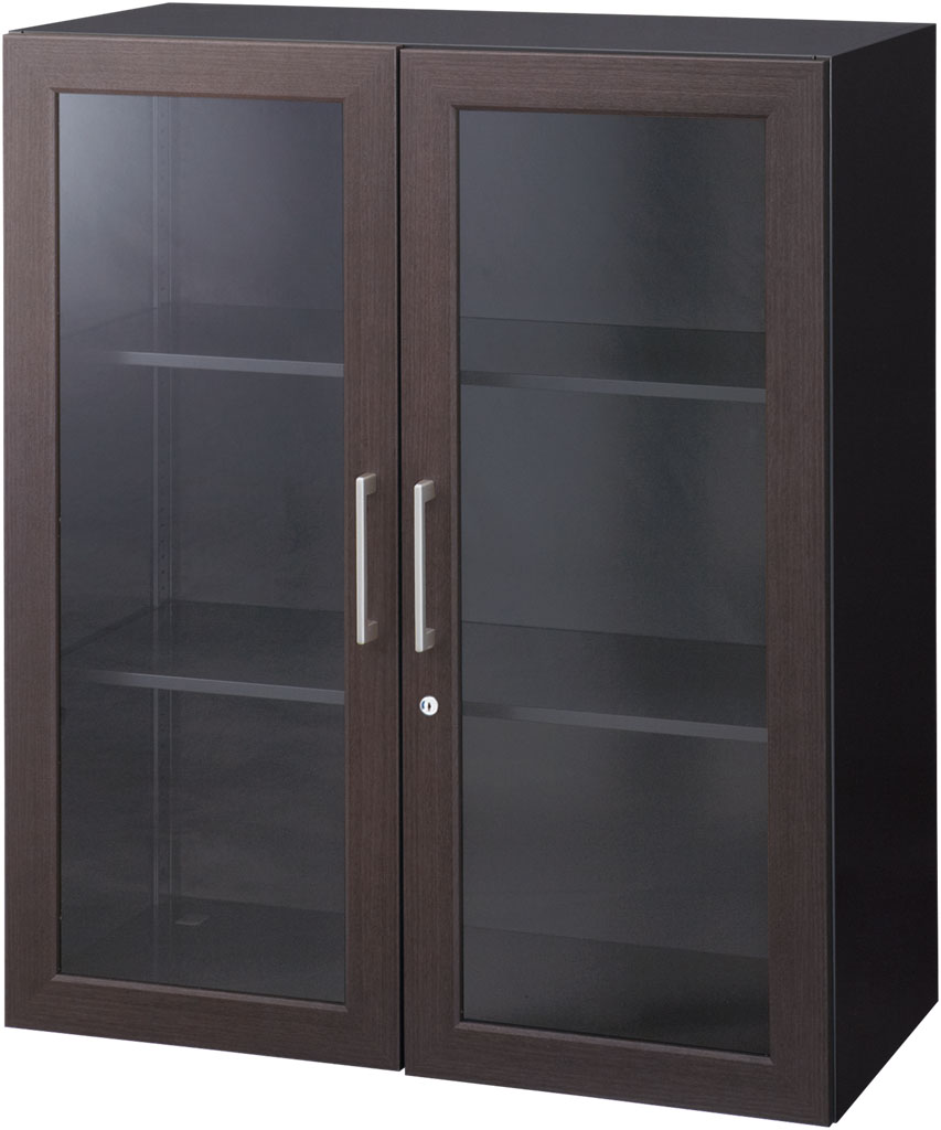 内田洋行 役員用家具 EDファニチュア WXシリーズ ガラス両開き書庫(上置用) W899×D450×H1050mm