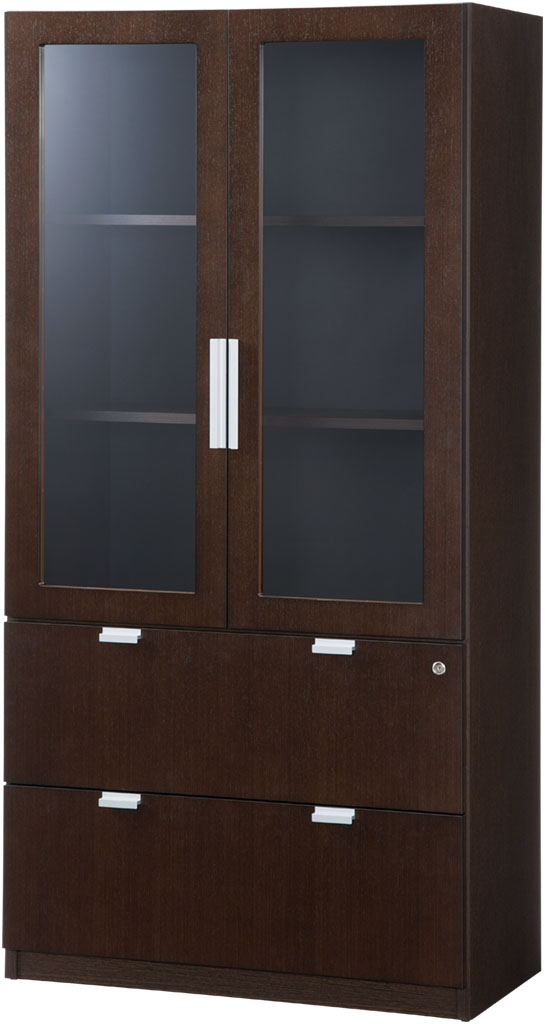 内田洋行 役員用家具 EDファニチュア SYシリーズ　ラテラル付き書棚ガラス扉 W900×D450×H1800mm