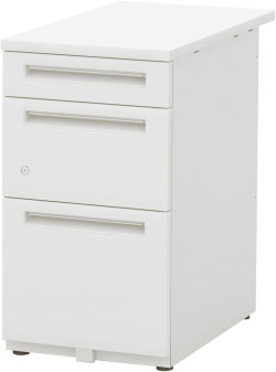 内田洋行 SCAENA(スカエナ) Sタイプ 脇SS048B4-3LSK 脇デスク・B4-3段 シリンダー錠 W400×D800×H720mm