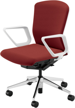 内田洋行 エルフィチェア EA-331P-WPRA-PA 樹脂カバーバック ホワイトフレーム ミドルバック ポリッシュ脚 ナイロンキャスター リング肘ERAW型