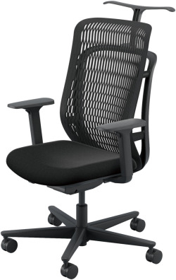 内田洋行 AJチェア2 AJ2A-331BK-A PA-H ブラックメッシュ ヘッドレストなし ジャケットハンガー付 アジャスタブル肘UAAB型 ナイロンキャスター