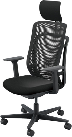 内田洋行 AJCHAIR2(エージェーチェア2) AJ2A-531BK-A PA ブラックメッシュ ヘッドレスト付 アジャスタブル肘 ナイロンキャスター