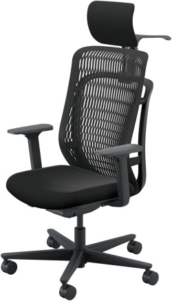 内田洋行 AJチェア2 AJ2A-531BK-A PA-H ブラックメッシュ ヘッドレスト付 ジャケットハンガー付 アジャスタブル肘UAAB型 ナイロンキャスター