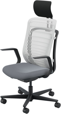 内田洋行 AJCHAIR2(エージェーチェア2) AJ2A-511AG-L PA アッシュグレイメッシュ ヘッドレスト付 L型肘 ナイロンキャスター