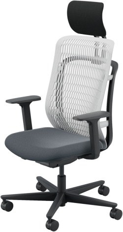 内田洋行 AJCHAIR2(エージェーチェア2) AJ2A-531AG-A PU アッシュグレイメッシュ ヘッドレスト付 アジャスタブル肘 ウレタンキャスター