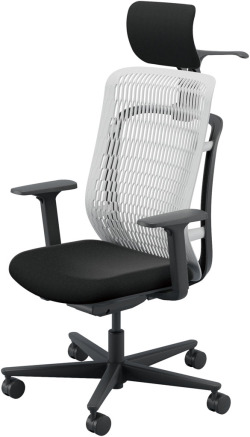 内田洋行 AJチェア2 AJ2A-531AG-A PA-H アッシュグレイメッシュ ヘッドレスト付 ジャケットハンガー付 アジャスタブル肘UAAB型 ナイロンキャスター