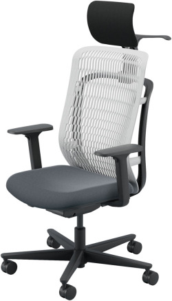 内田洋行 AJチェア2 AJ2A-531AG-A PU-H アッシュグレイメッシュ ヘッドレスト付 ジャケットハンガー付 アジャスタブル肘UAAB型 ウレタンキャスター
