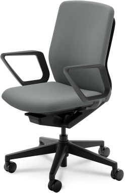 内田洋行 KRENE(クレネチェア) KA-320BBRA PA ブラックシェル ハイバック ブラック脚 ビニールレザー ナイロンキャスター リング肘ERAB型