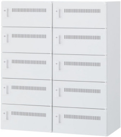 内田洋行 ハイパーストレージ ノートPCキャビネット HS-PC1-10P D錠(C) 個別扉 ダイヤル錠タイプ W900×D450×H1050mm