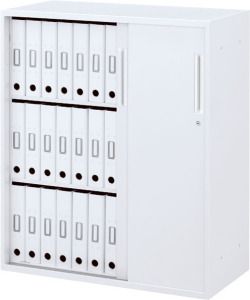 内田洋行 ハイパーストレージ スタンダードタイプ スチール3枚引き違い書庫 HS STH-10D(B) 3段 下置き用 W900×D400×H1050