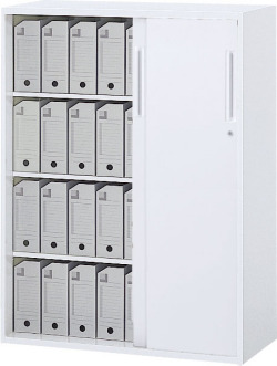 内田洋行 ハイパーストレージ スタンダードタイプ スチール3枚引き違い書庫 HS STH-12D(C) 4段 下置き用 W900×D450×H1200