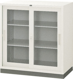 内田洋行 引違い書庫 3×3型ガラス戸 JIS3号 棚板2