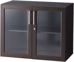 内田洋行 役員用家具 EDファニチュア WXシリーズ ガラス両開き書庫(下置用) W899×D450×H700mm