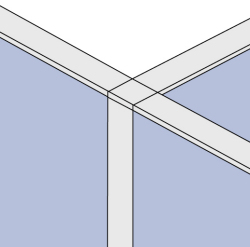 内田洋行 E3パネル 40mm厚タイプ用 Tジョイント 高さ1125用