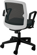 内田洋行 エニーザチェア AMF2-130W メッシュ張り ホワイトグレイフレーム リング肘 ナイロンキャスタータイプ