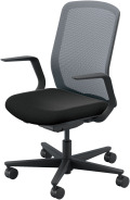 内田洋行 Carissa2(カリッサ2)チェア CR2A-311MBB-L PU メッシュ ハイバック ブラックフレーム ウレタンキャスター L型肘ELAB型