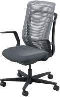 内田洋行 AJCHAIR2(エージェーチェア2) AJ2A-311SG-L PU スレートグレイメッシュ ヘッドレストなし L型肘 ウレタンキャスター