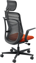 内田洋行 AJCHAIR2(エージェーチェア2) AJ2A-511BK-L PU ブラックメッシュ ヘッドレスト付 L型肘 ウレタンキャスター