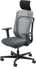 内田洋行 AJCHAIR2(エージェーチェア2) AJ2A-531SG-A PU スレートグレイメッシュ ヘッドレスト付 アジャスタブル肘 ウレタンキャスター