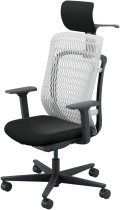 内田洋行 AJチェア2 AJ2A-531AG-A PA-H アッシュグレイメッシュ ヘッドレスト付 ジャケットハンガー付 アジャスタブル肘UAAB型 ナイロンキャスター