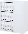 内田洋行 ハイパーストレージ スタンダードタイプ スチール3枚引き違い書庫 HS STH-10D(B) 3段 下置き用 W900×D400×H1050