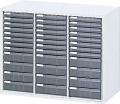 内田洋行 ハイパーストレージ スタンダードタイプ スモークトレーキャビネット B4 浅・深型タテ 浅24個、深12個 HS TCAF-07/B4(C) W900×D450×H700