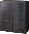内田洋行 役員用家具 EDファニチュア WXシリーズ ガラス両開き書庫(上置用) W899×D450×H1050mm