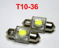 ●ルームランプ1Ｗ白LED球 T10×36交換用　２個セット