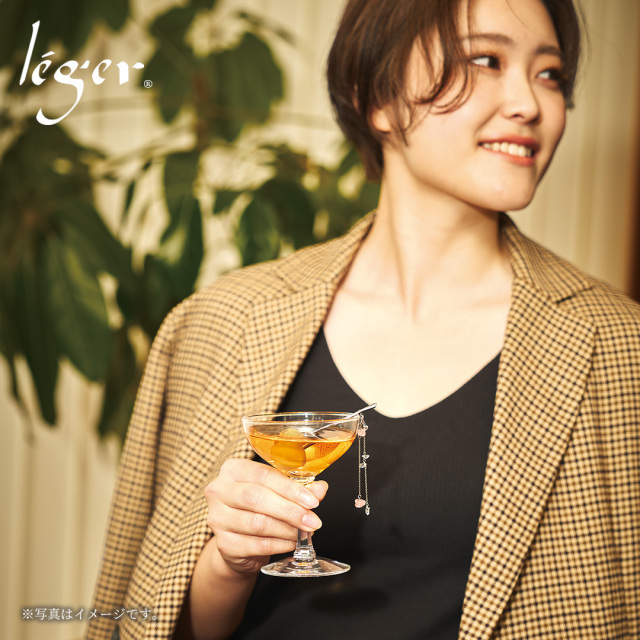 純チタン カクテル ジュエリー クリスタル｜leger レジエ HL002CJ