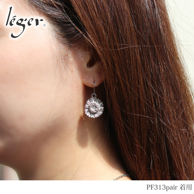 純チタン ピアス ひまわり フック 6mm ｜leger レジエ PF313pair 