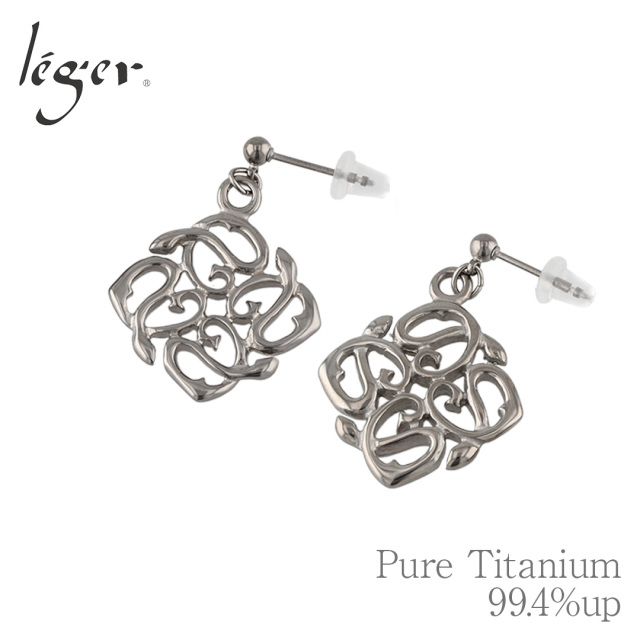 両耳用】純チタンピアス(ポスト) アラベスク｜leger レジエ PP39pair