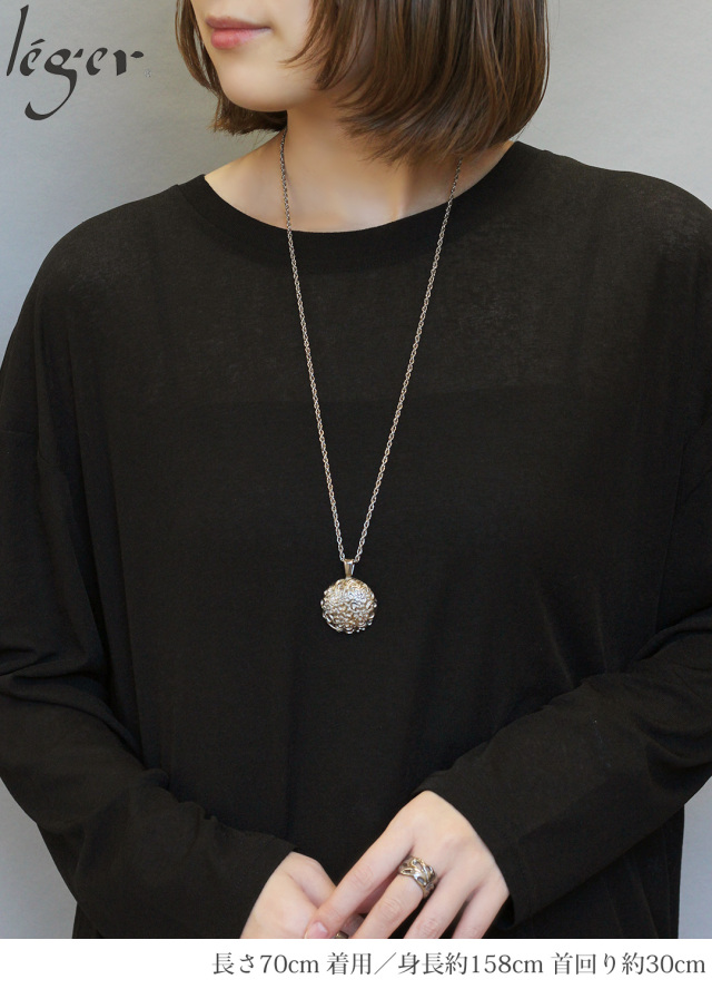 純チタン ネックレス 花玉 平大 70cm｜leger レジエ T256SB