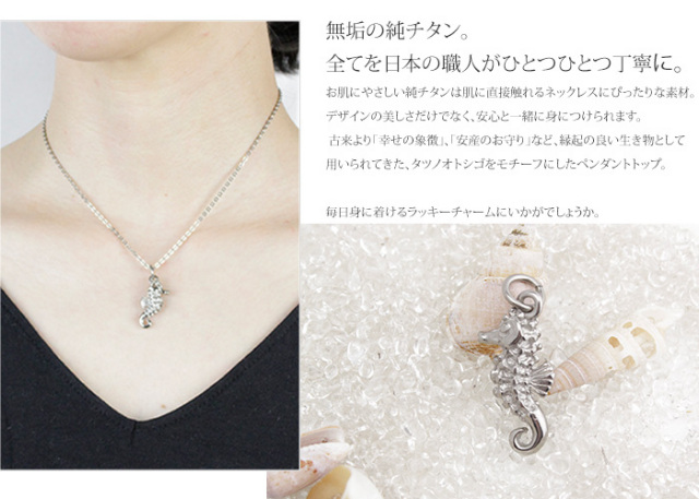 【チタンアクセサリーレジエ】ペンダントトップ　シーホース(タツノオトシゴ)