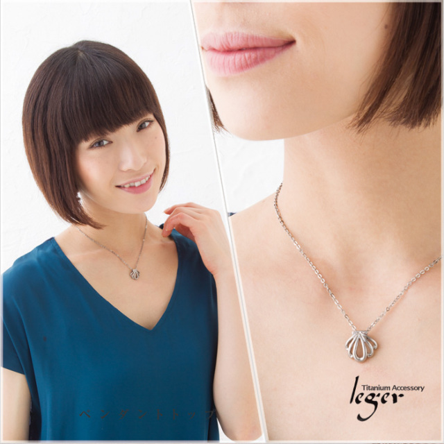 純チタンペンダント シェルネックレス ｜leger レジエ T146A40F