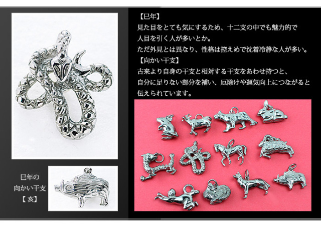 チタンペンダントトップ へび/巳年(干支)｜leger レジエ T174