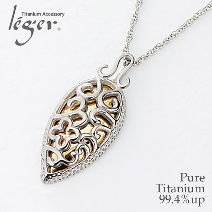【チタンアクセサリー　レジエ】18金入りネックレス