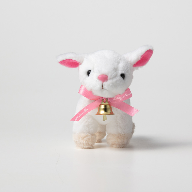 ヤギぬいぐるみ_ピンクリボン