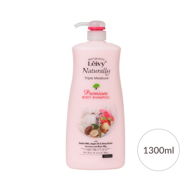 レイヴィープレミアムボディシャンプーローズヒップ1300ml｜Leivy