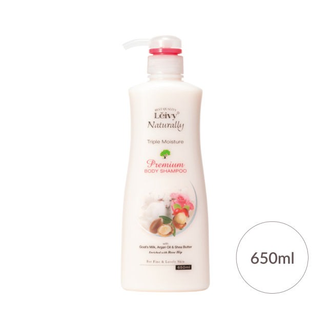 レイヴィープレミアムボディシャンプーローズヒップ650ml｜Leivy