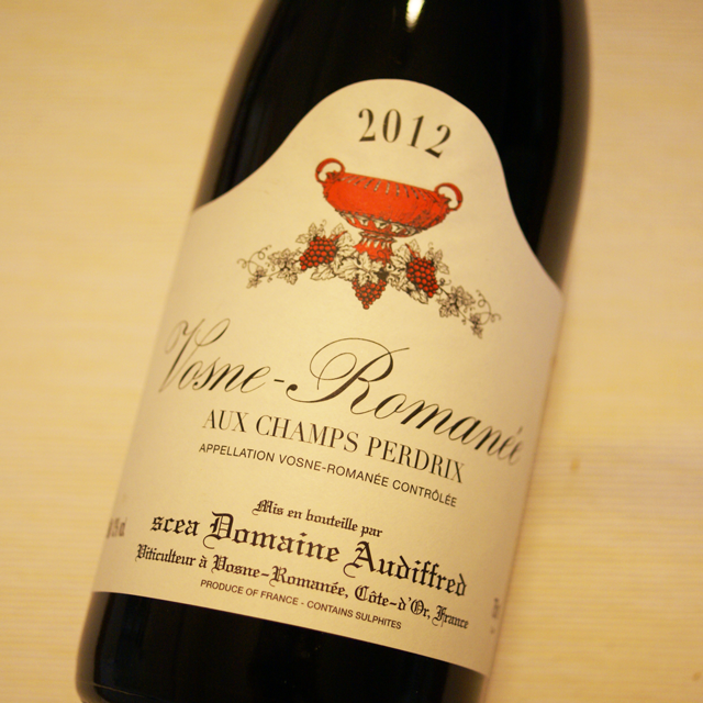 オーディフレッド　ヴォーヌ・ロマネ　オー・シャン・ペルドリ　2012年