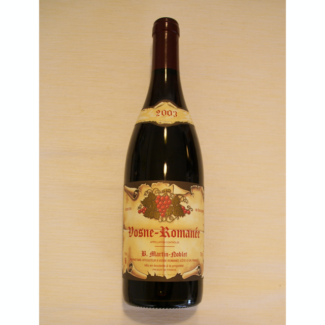ドメーヌ・ベルナール・マルタン・ノブレ　ヴォーヌ・ロマネ　2003年