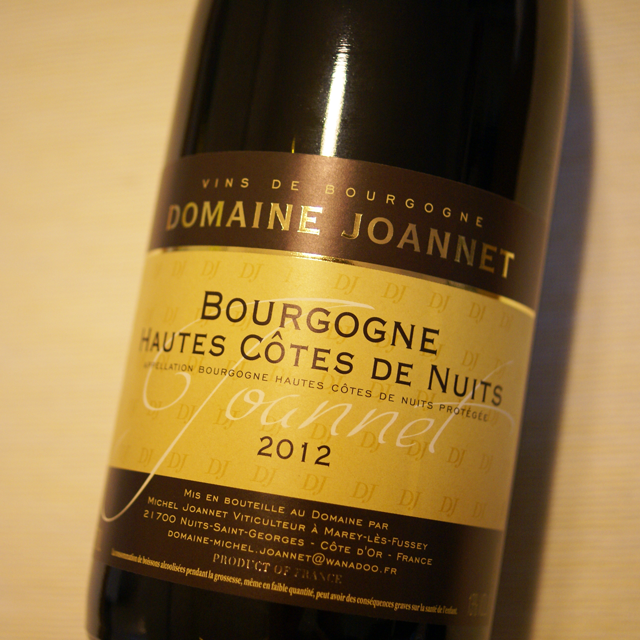 ドメーヌ・ジョアネ　ブルゴーニュ・オート・コート・ド・ニュイ　ルージュ　2012年