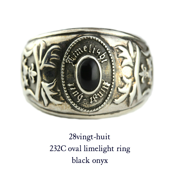 28vingt-huit 232c オーバル リング オニキス メンズ シルバー,ヴァンユィット oval limelight ring black onyx Silver Mens