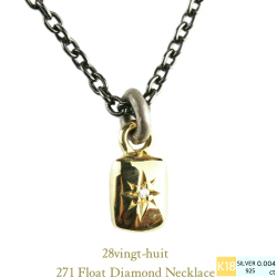 ヴァンユィット 271 フロート ダイヤモンド ネックレス 18金 シルバー メンズ,28vingt-huit Float Diamond Necklace K18 Silver Mens