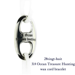 28vingt-huit 314 宝探し 紐ブレスレット ワックスコード シルバー メンズ,ヴァンユイット Ocean Treasure Hunting Wax Cord Bracelet
